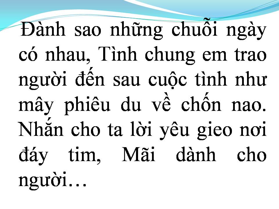 Lời bài hát RU TRONG XÓT XA