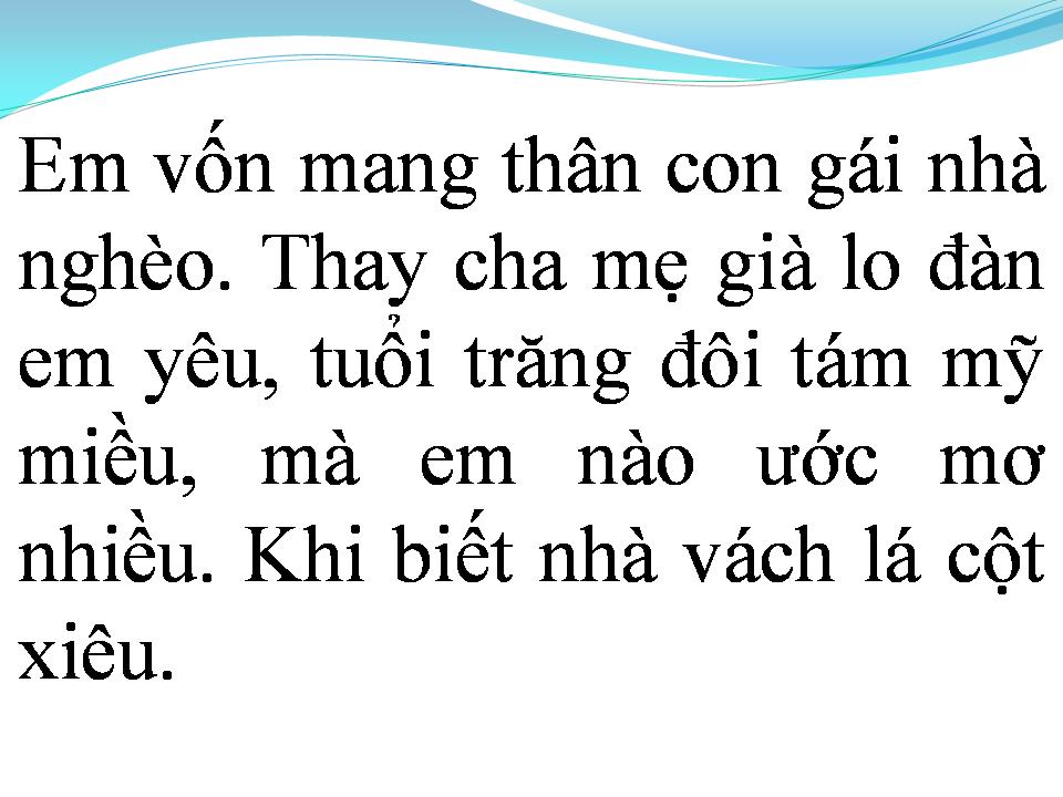 Lời bài hát GÁI NHÀ NGHÈO