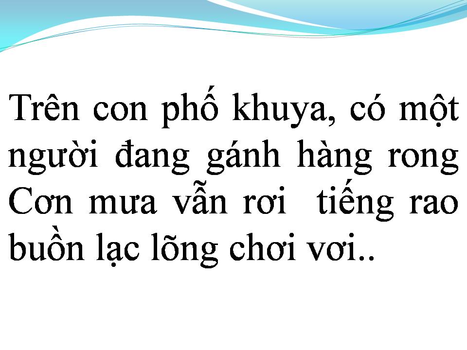 Lời bài hát GÁNH HÀNG RONG