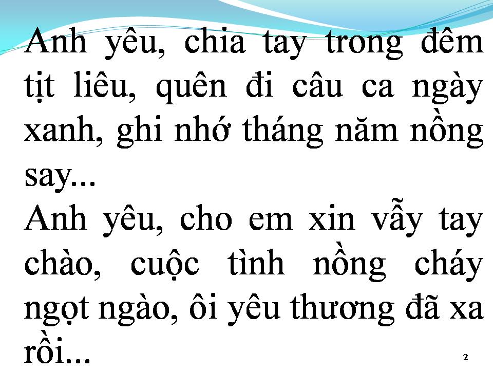 Lời bài hát GIÃ BIỆT TÌNH ANH
