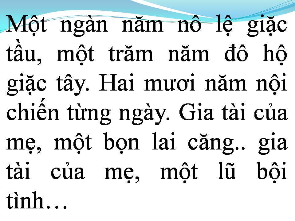 Lời bài hát GIA TÀI CỦA MẸ 