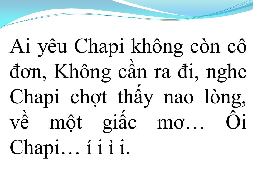 Lời bài hát GIẤC MƠ CHAPI