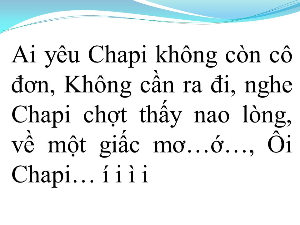 Lời bài hát GIẤC MƠ CHAPI