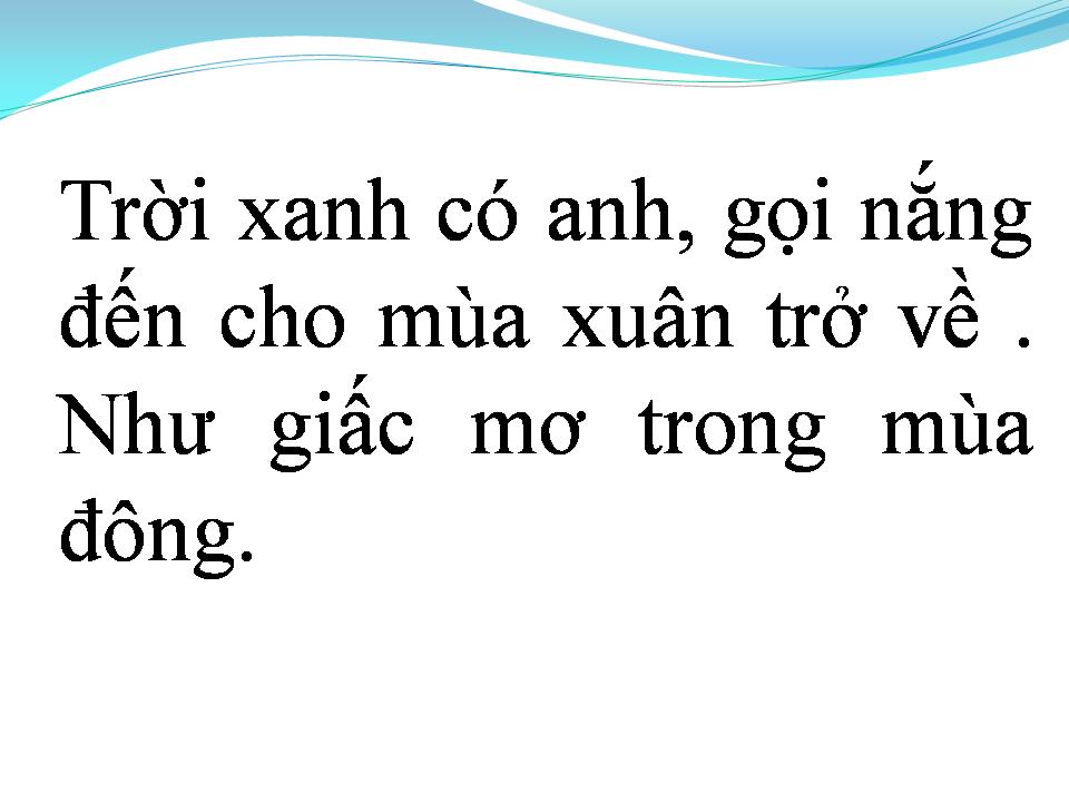 Lời bài hát GIẤC MƠ MÙA ĐÔNG