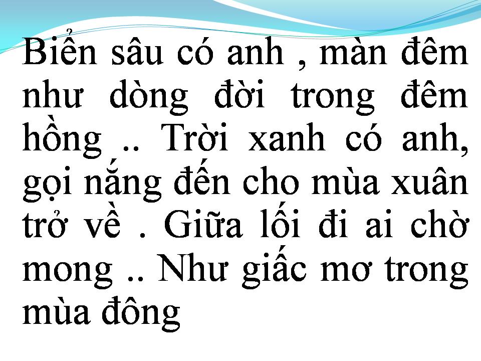 Lời bài hát GIẤC MƠ MÙA ĐÔNG