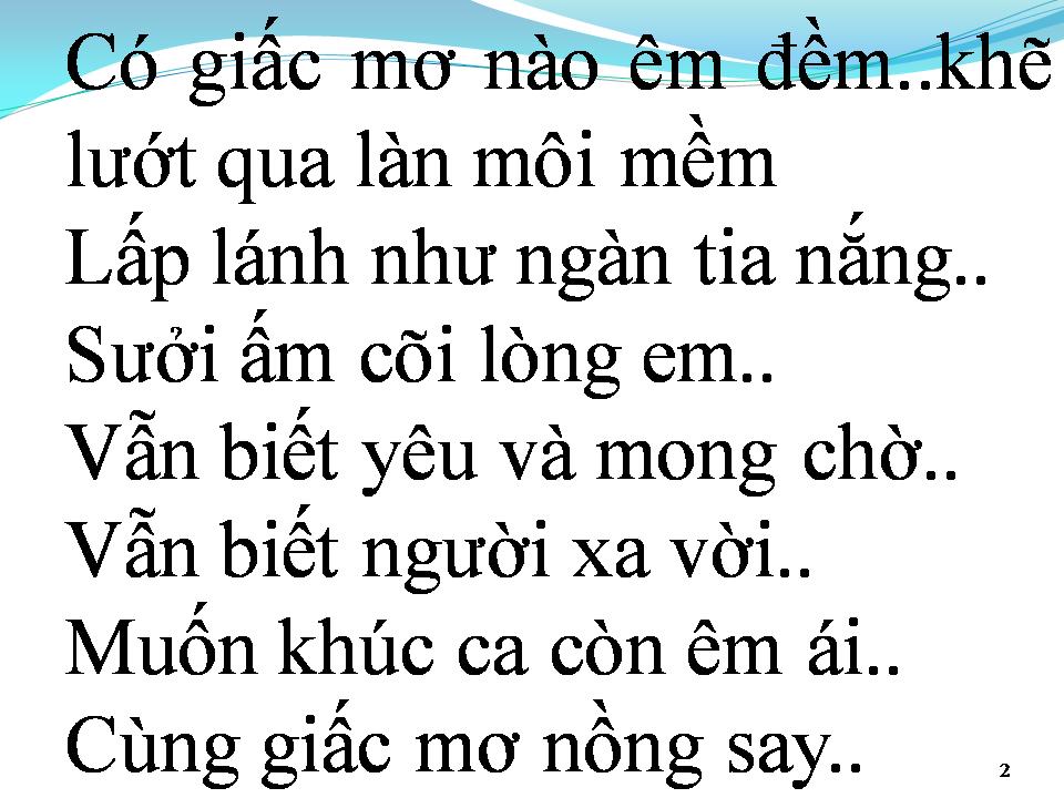 Lời bài hát GIẤC MƠ TÌNH YÊU