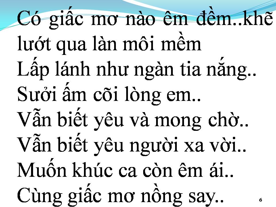 Lời bài hát GIẤC MƠ TÌNH YÊU