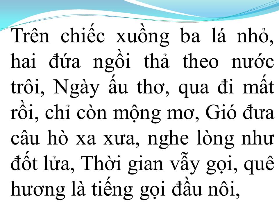 Lời bài hát GIẤC NGỦ ĐẦU NÔI
