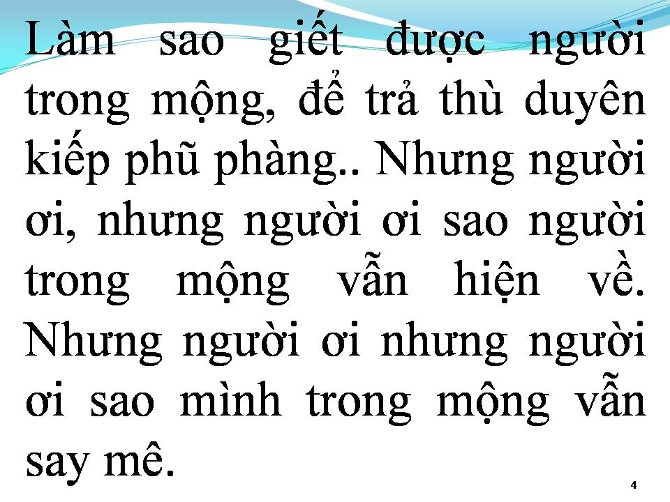 Lời bài hát GIẾT NGƯỜI TRONG MỘNG