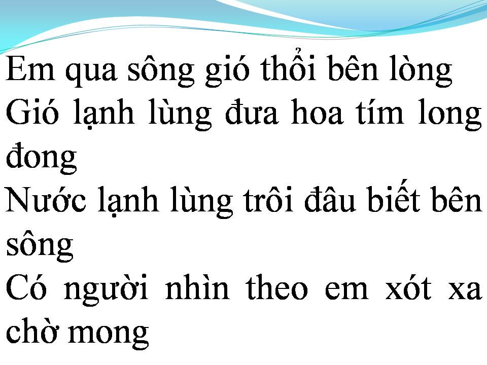 Lời bài hát GIÓ THỔI BÊN SÔNG