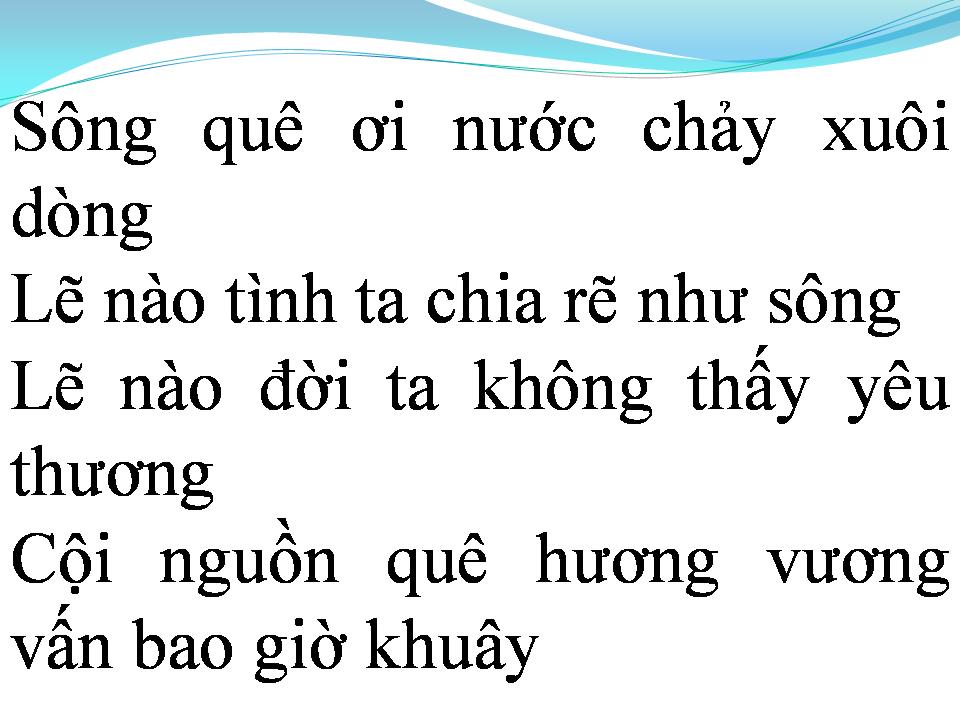 Lời bài hát GIÓ THỔI BÊN SÔNG