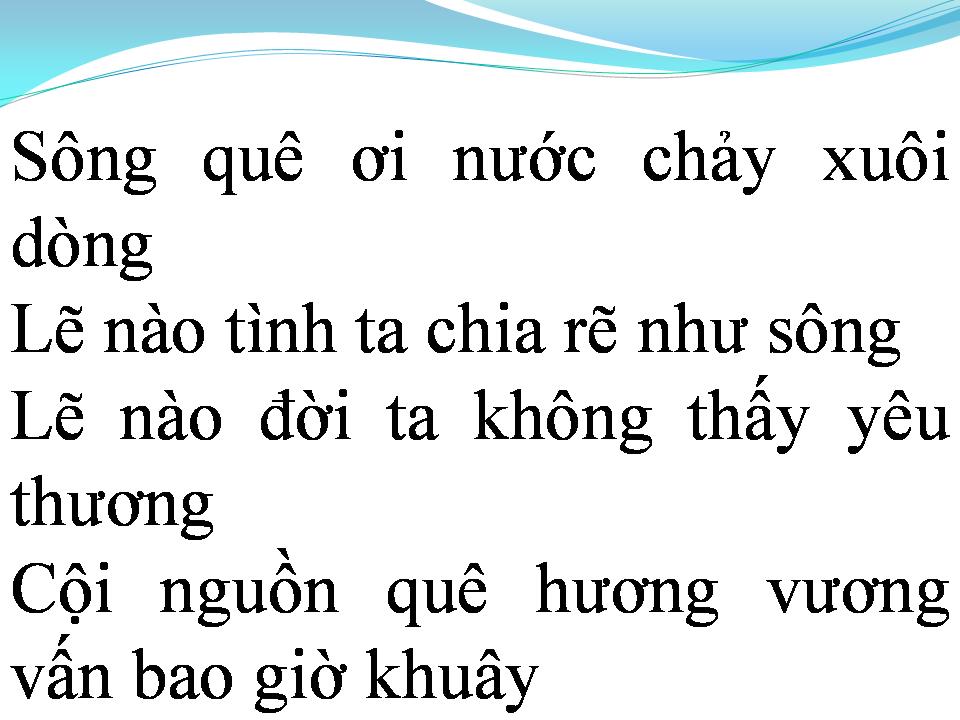 Lời bài hát GIÓ THỔI BÊN SÔNG