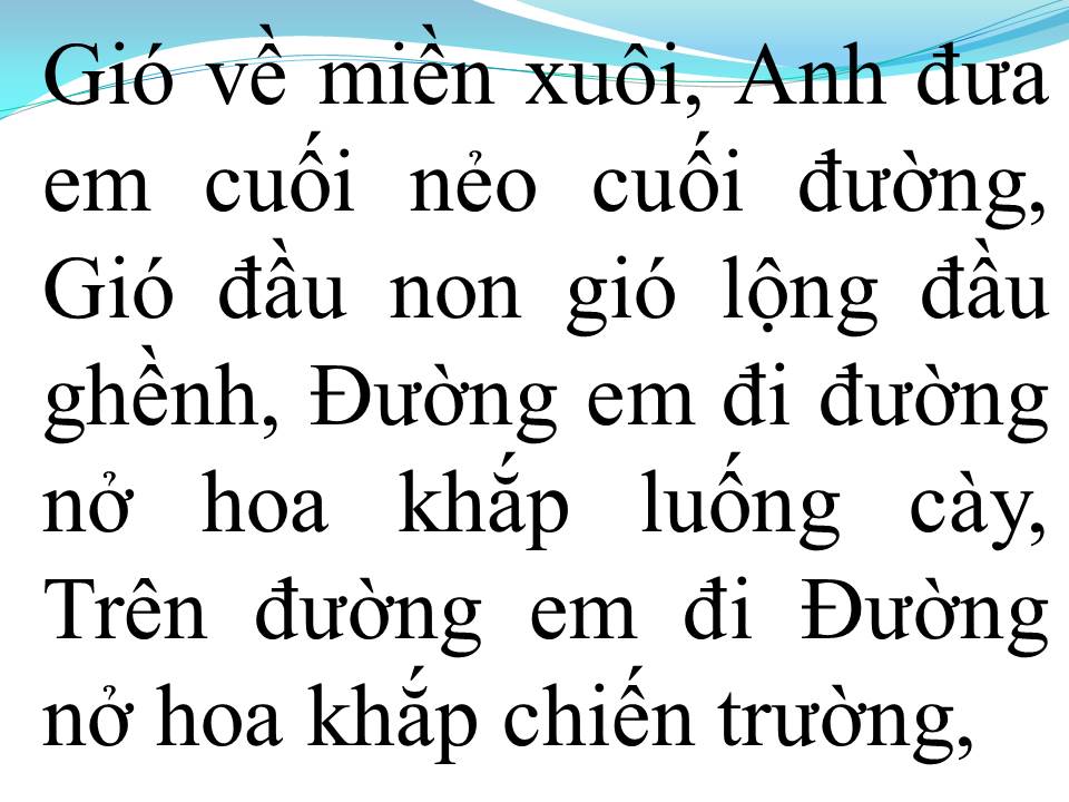 Lời bài hát GIÓ VỀ MIỀN XUÔI