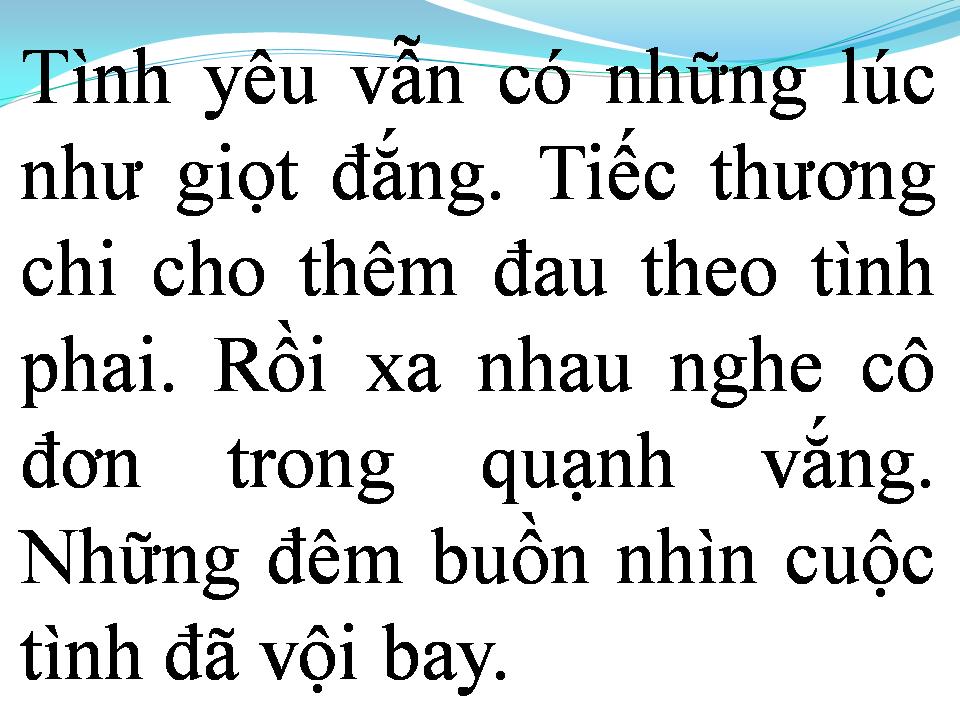 Lời bài hát GIỌT ĐẮNG TÌNH YÊU