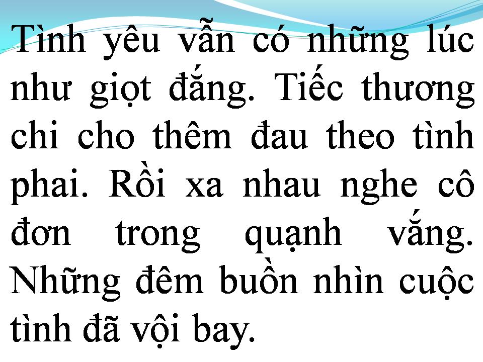 Lời bài hát GIỌT ĐẮNG TÌNH YÊU