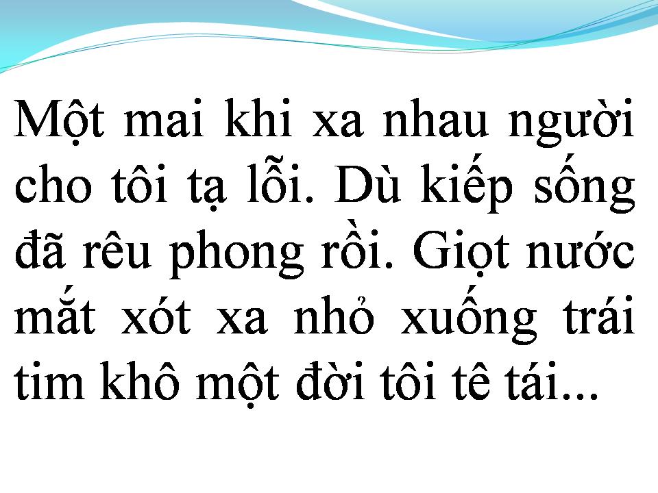 Lời bài hát GIỌT LỆ CHO NGÀN SAU