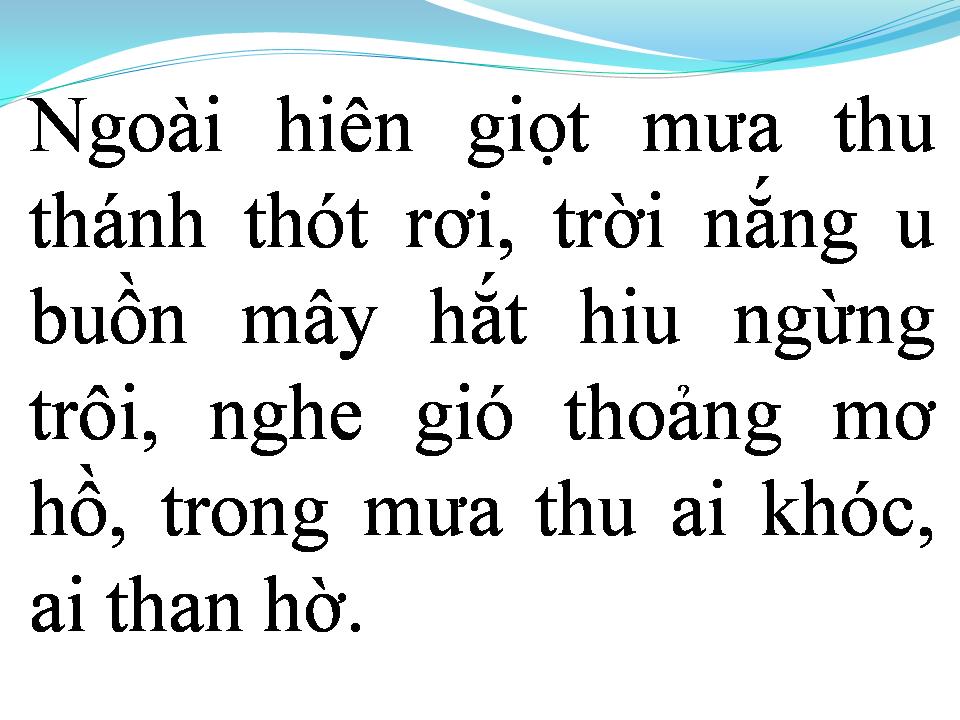 Lời bài hát GIỌT MƯA THU