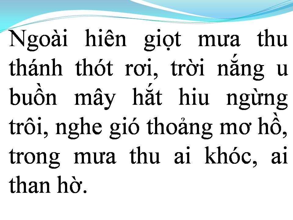 Lời bài hát GIỌT MƯA THU