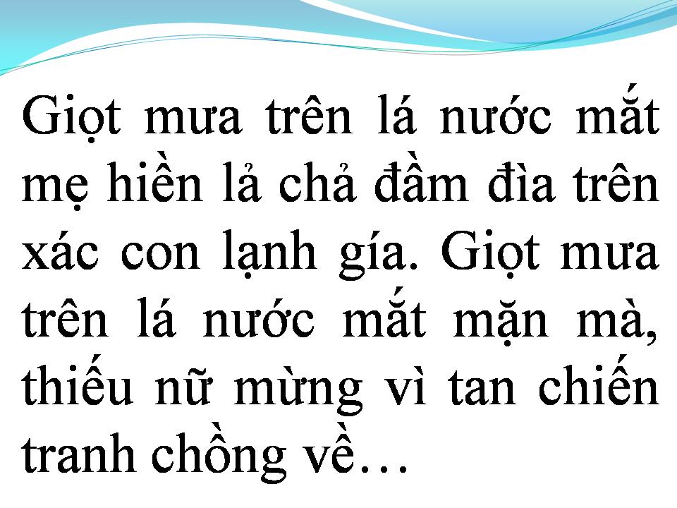 Lời bài hát GIỌT MƯA TRÊN LÁ