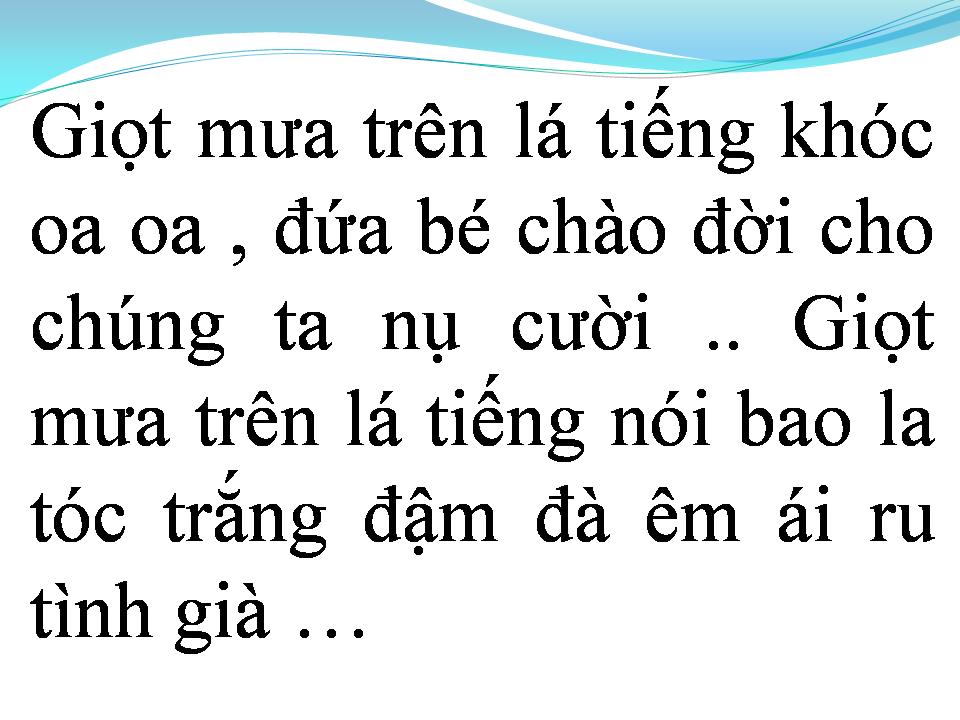Lời bài hát GIỌT MƯA TRÊN LÁ