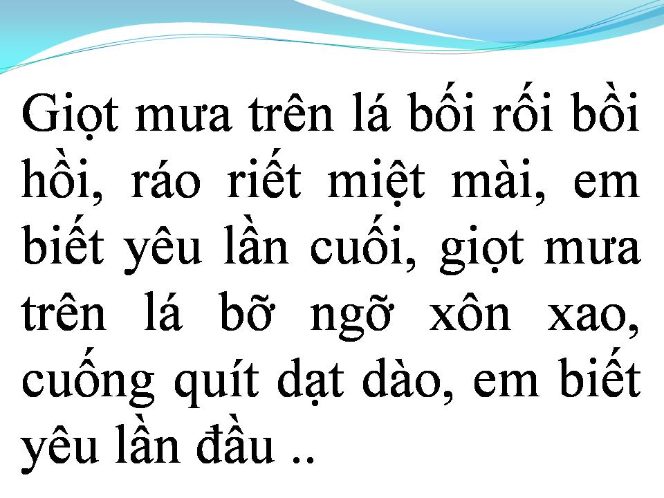 Lời bài hát GIỌT MƯA TRÊN LÁ