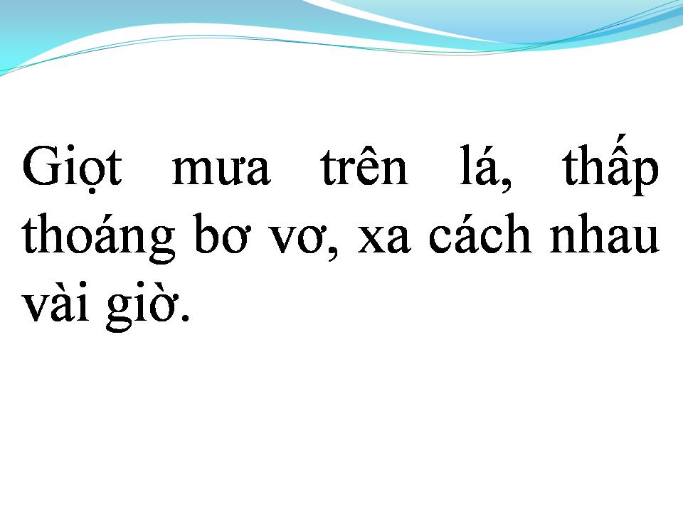 Lời bài hát GIỌT MƯA TRÊN LÁ