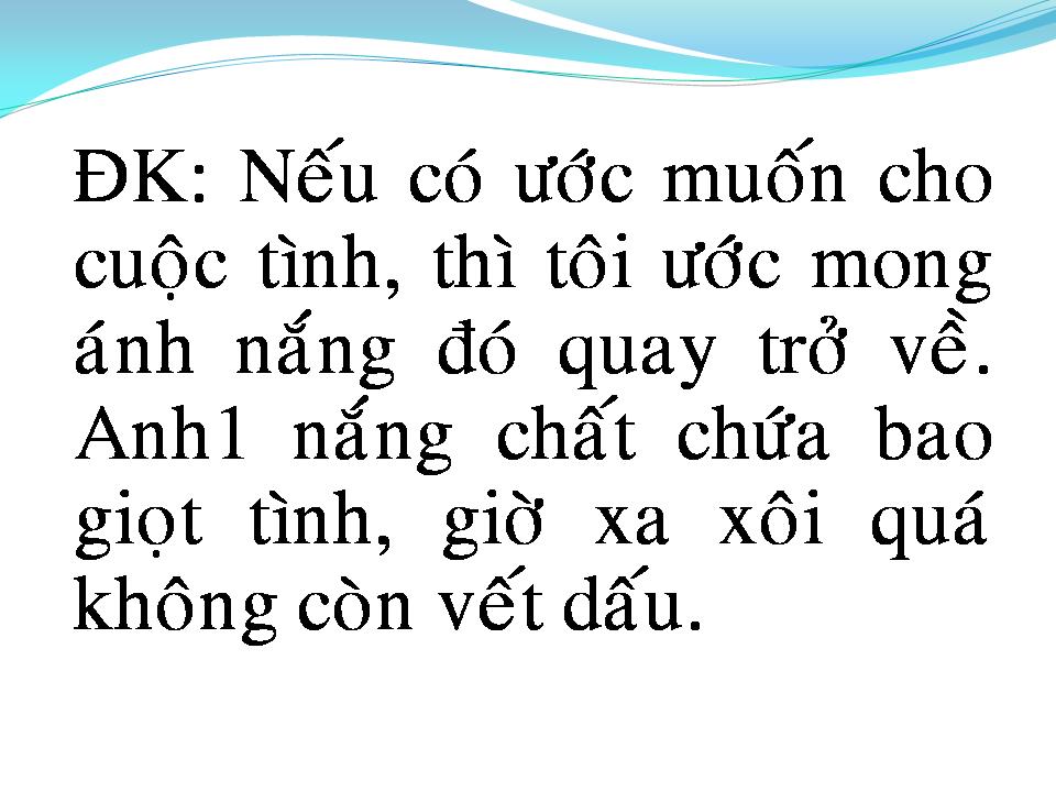 Lời bài hát GIỌT NẮNG CUỐI CHIỀU
