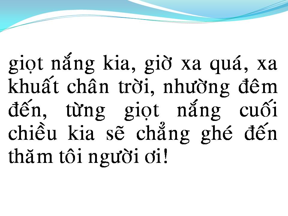 Lời bài hát GIỌT NẮNG CUỐI CHIỀU