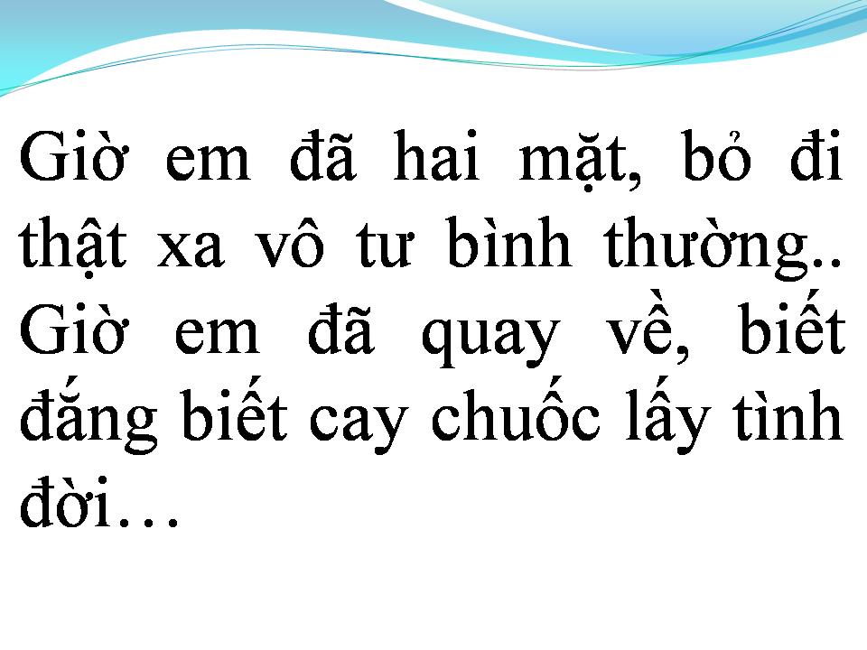 Lời bài hát GIỌT NƯỚC MẮT CHẢY NGƯỢC