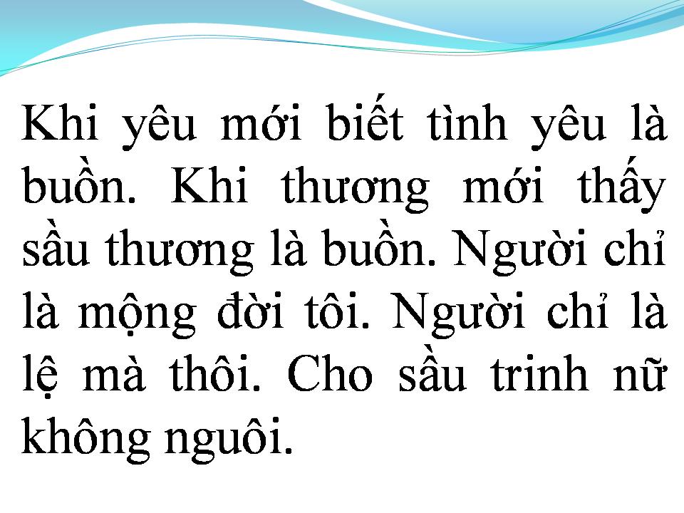 Lời bài hát GIỌT SẦU TRINH NỮ