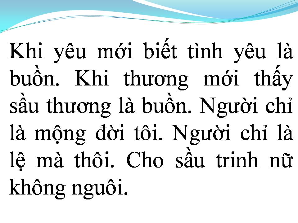 Lời bài hát GIỌT SẦU TRINH NỮ