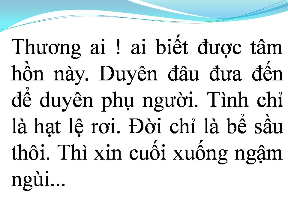 Lời bài hát GIỌT SẦU TRINH NỮ