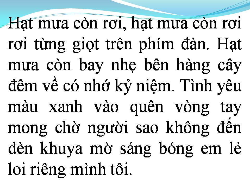 Lời bài hát GIỌT SẦU TRONG MƯA