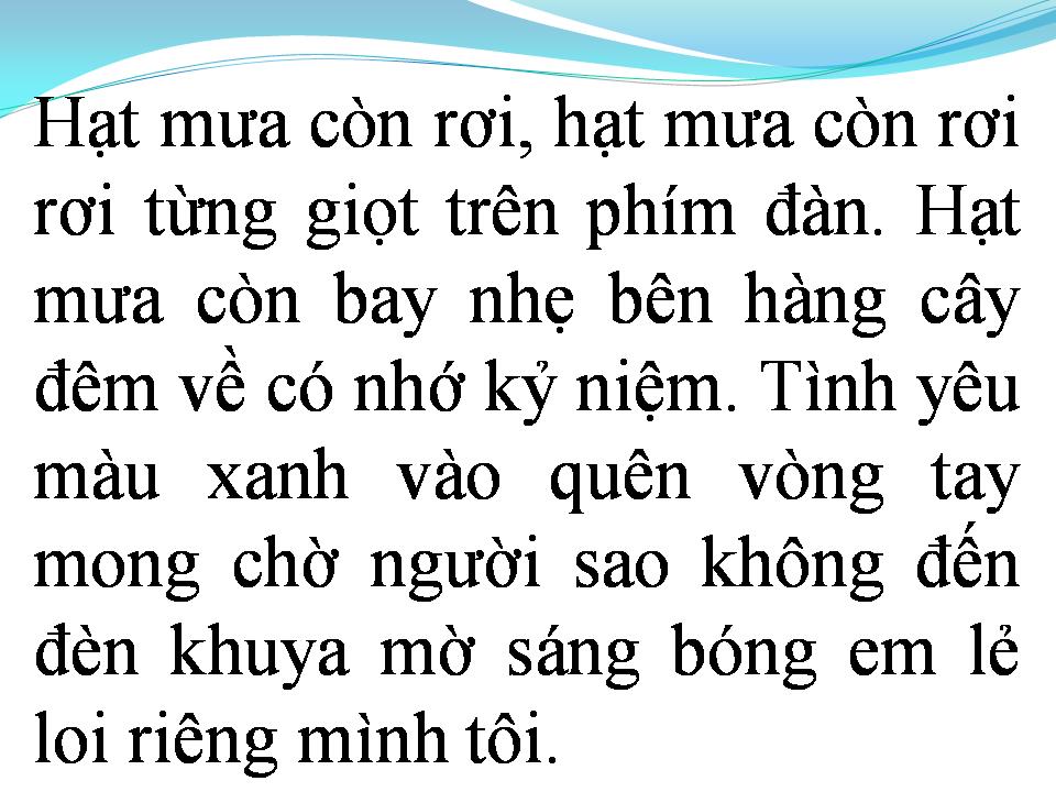 Lời bài hát GIỌT SẦU TRONG MƯA