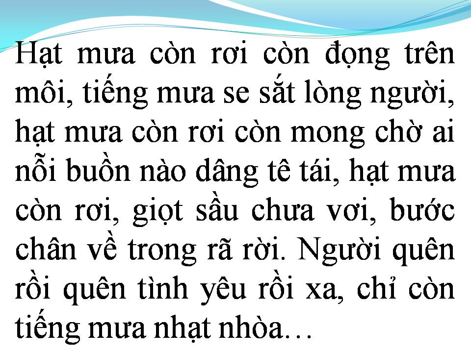 Lời bài hát GIỌT SẦU TRONG MƯA