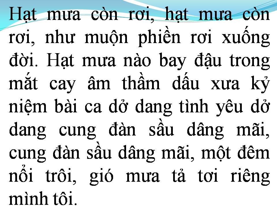Lời bài hát GIỌT SẦU TRONG MƯA