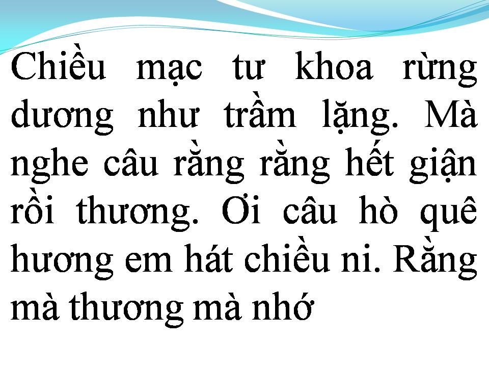Lời bài hát GIỮA MẶC TƯ KHOA NGHE CÂU HÒ NGHỆ TĨNH