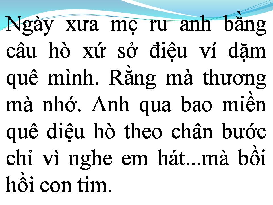 Lời bài hát GIỮA MẶC TƯ KHOA NGHE CÂU HÒ NGHỆ TĨNH