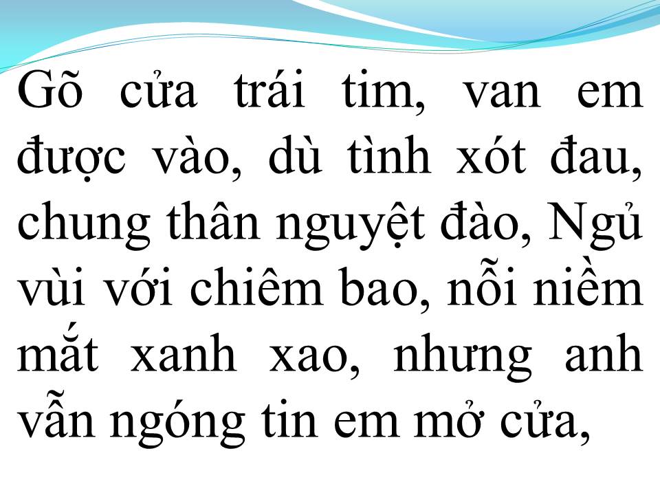 Lời bài hát GÕ CỬA TRÁI TIM