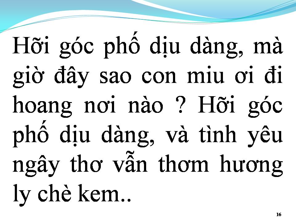 Lời bài hát GÓC PHỐ DỊU DÀNG