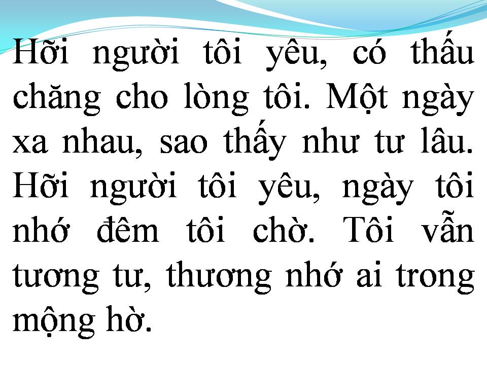 Lời bài hát GỞI NGƯỜI TÔI YÊU