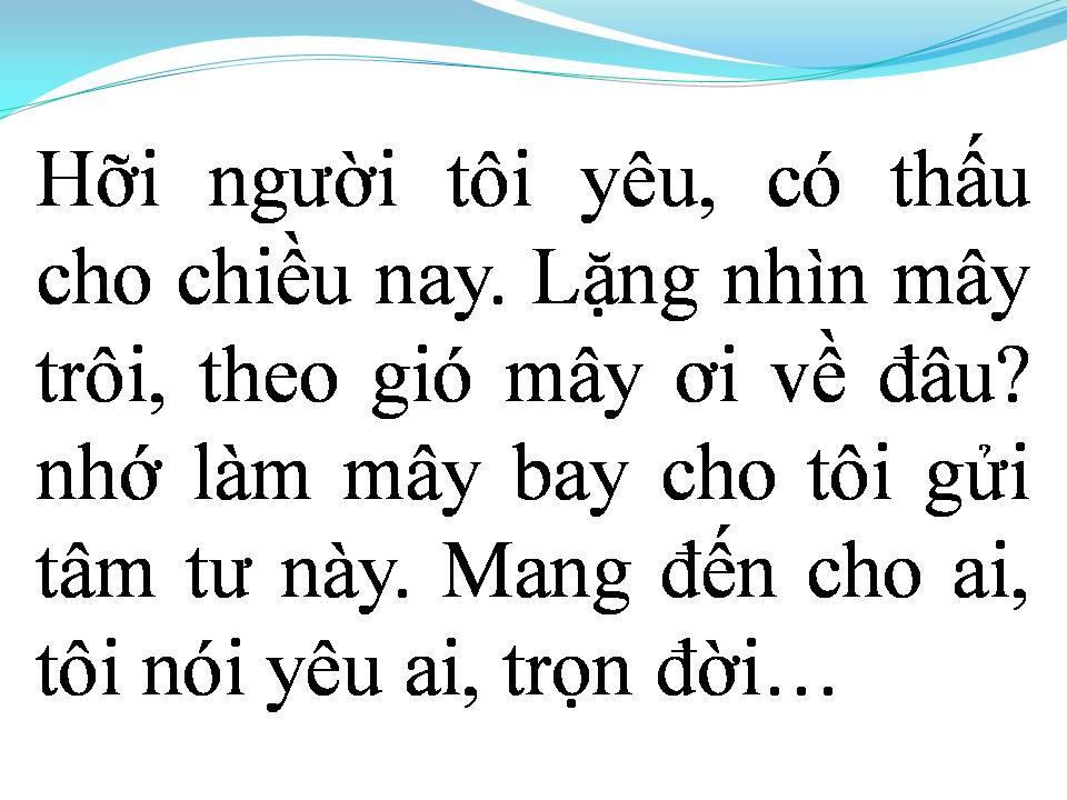 Lời bài hát GỞI NGƯỜI TÔI YÊU