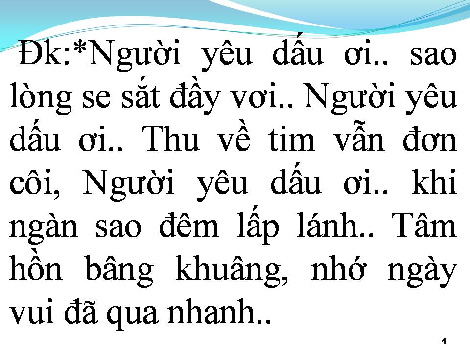 Lời bài hát GỌI NGƯỜI YÊU DẤU