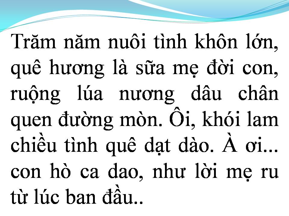 Lời bài hát GỢI NHỚ QUÊ HƯƠNG
