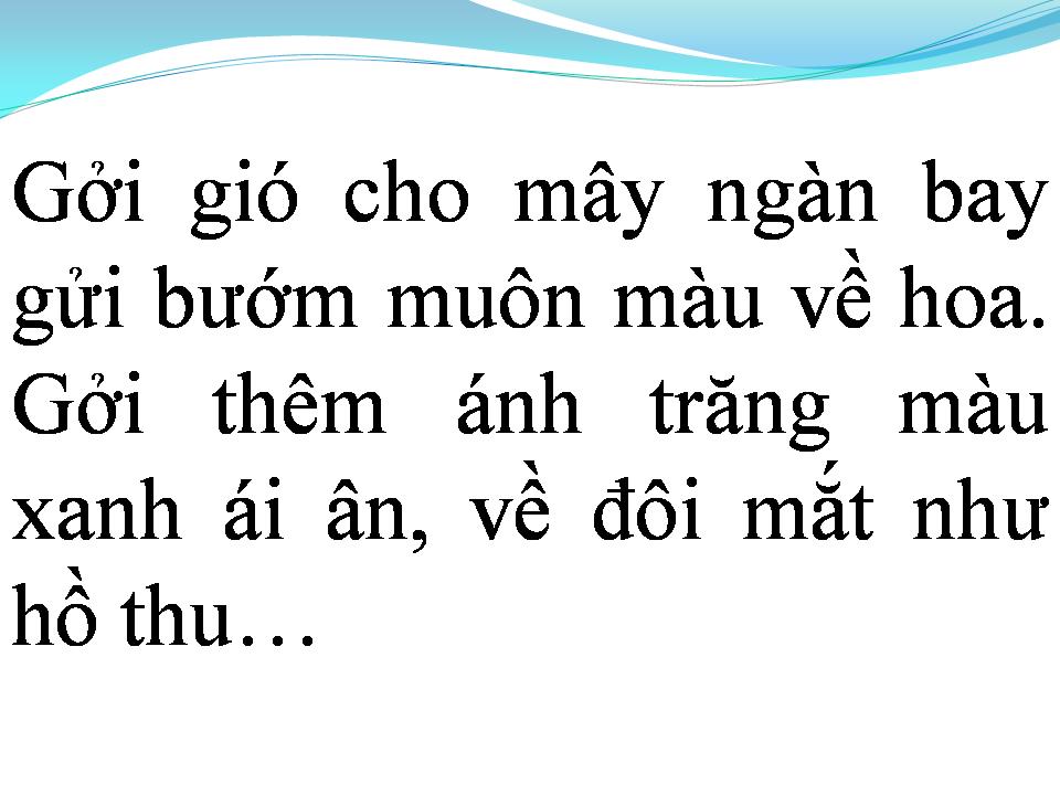 Lời bài hát GỞI GIÓ CHO MÂY NGÀN BAY