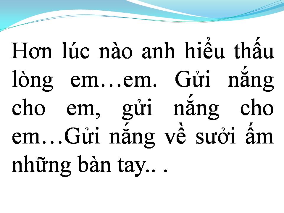 Lời bài hát GỬI NẮNG CHO EM