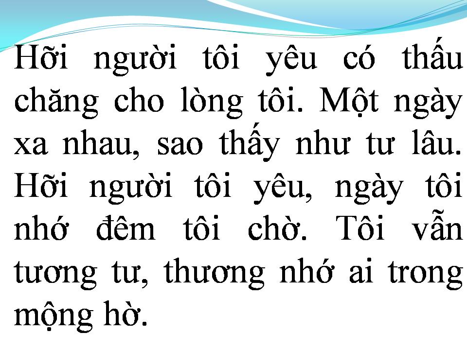 Lời bài hát GỬI NGƯỜI TÔI YÊU