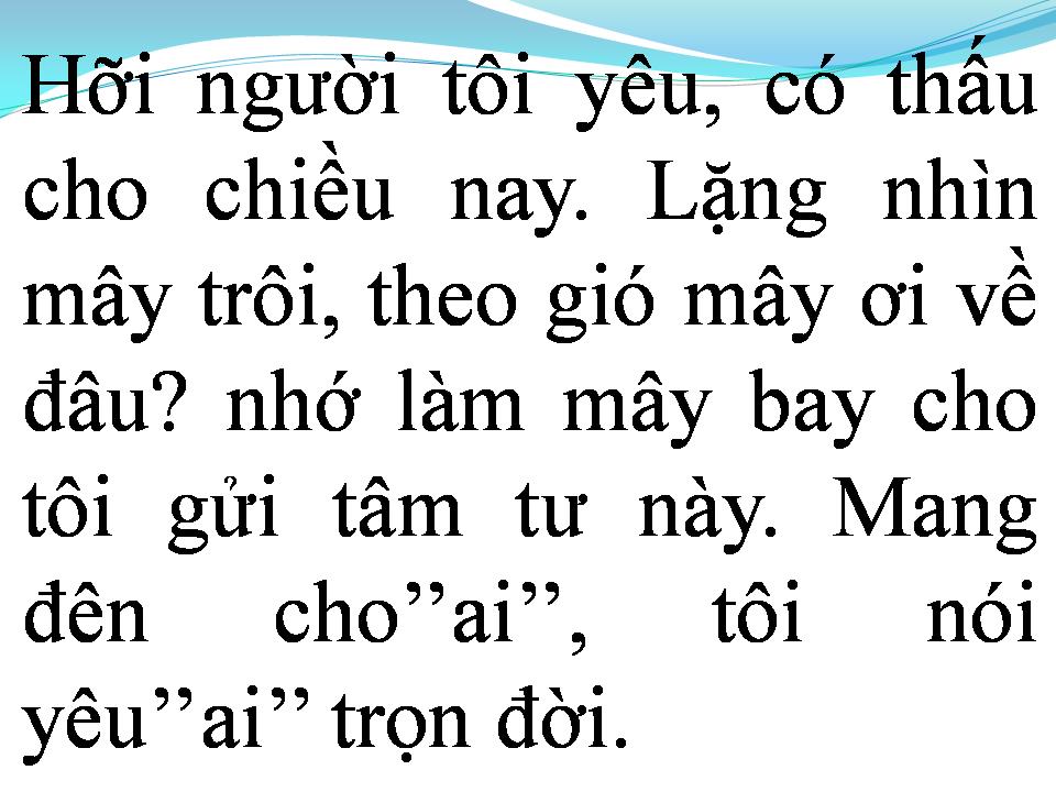 Lời bài hát GỬI NGƯỜI TÔI YÊU