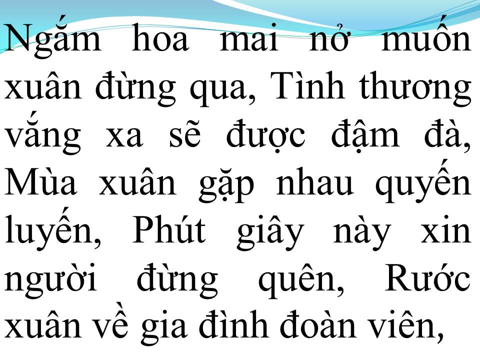 Lời bài hát NGÀY XUÂN TÁI NGỘ
