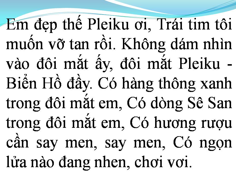 Lời bài hát ĐÔI MẮT PLEIKU